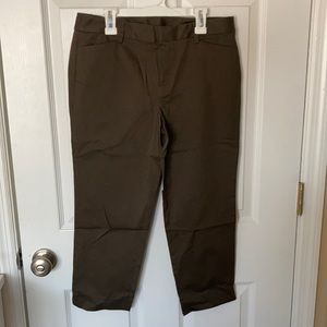 Brown cropped Uniqlo dress pants